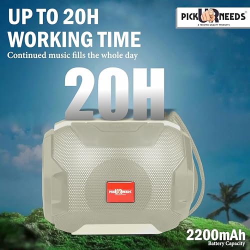 Pick Ur Needs Wireless Mega Bass Portable Bluetooth Speaker | Water Proof | Splash Proof | Premium Speaker Compatible with All Mobile Phone (Grey) - Image 5