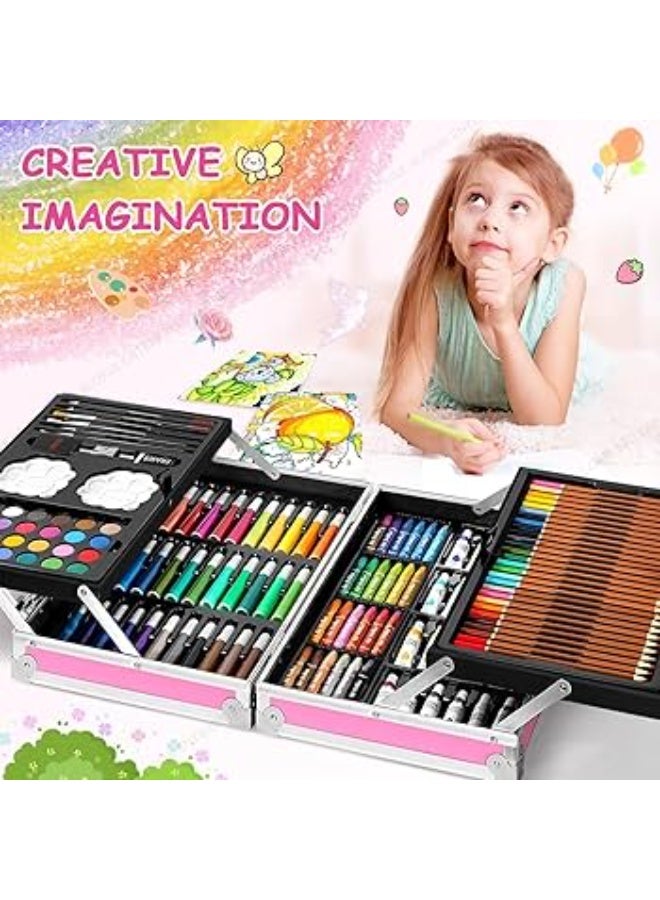 145 PCS Art Supplies Drawing Painting Art Set for Kids Girls Boys Teens, Aluminum Case Coloring Art Kit Drawing Art Supplies Case, Markers Crayon Colour Pencils for Artists Kids - Image 5