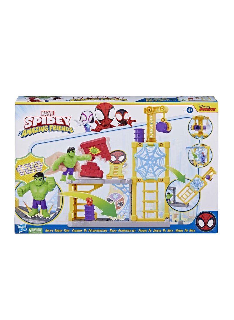 Hasbro Toys Marvel Spidey and His Amazing Friends Hulk's Smash Yard F3717 - Image 2