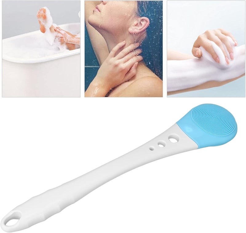 klarako Electric Bath Brush,Multifunctional Shower Brush Waterproof Body Scrubber with Long Handle for Exfoliating SPA(Blue) - Image 4