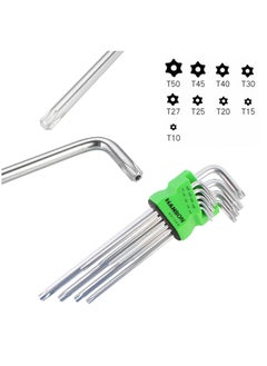 Malfah Enterprises Malfah Torx Hex Key 9 Pcs Extra Long Matt Chrome Vanadium Steel Wrench Sets Hanbon 651302  - Image 2