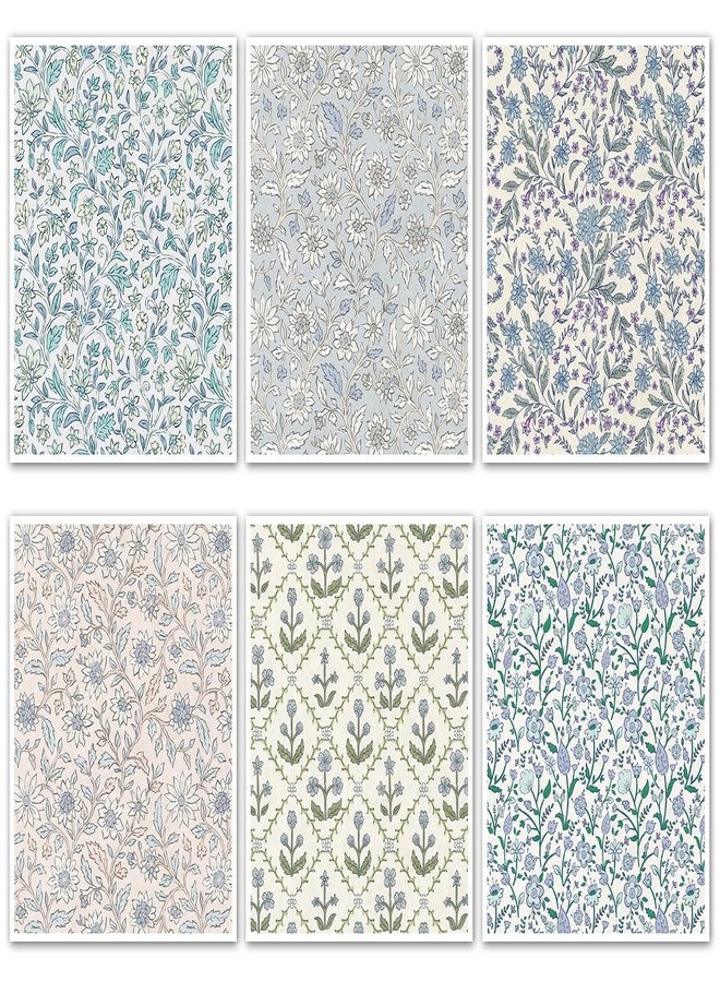 Quera Swedish Dishcloths for Kitchen Blue Botanical Floral Absorbent Cotton Kitchen Dish Towel for Party Home Housewarming Hand Washing Wipes 6.7 x 7.7 Inch, 6Pcs - Image 1