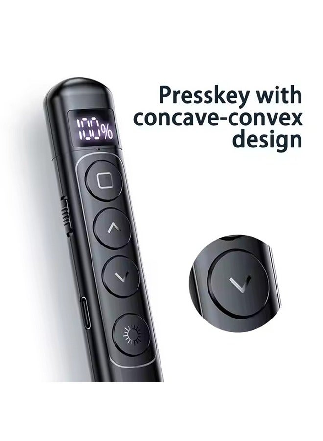 Wireless Presenter Remote with Digital Screen,USB Power Rechargeable Presentation Clicker for Keynote/PPT/Mac/PC/Laptop,Volume Control,Built-In Rechargeable Battery - Image 2