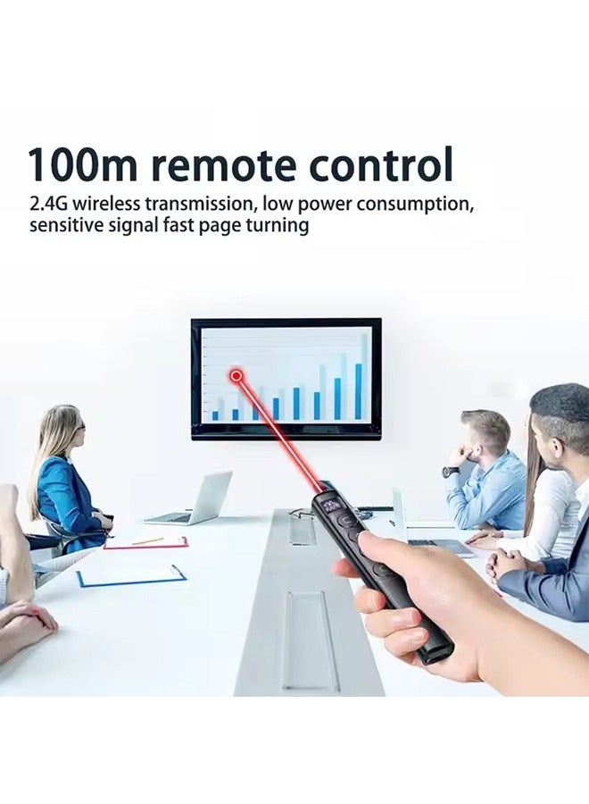 Wireless Presenter Remote with Digital Screen,USB Power Rechargeable Presentation Clicker for Keynote/PPT/Mac/PC/Laptop,Volume Control,Built-In Rechargeable Battery - Image 3