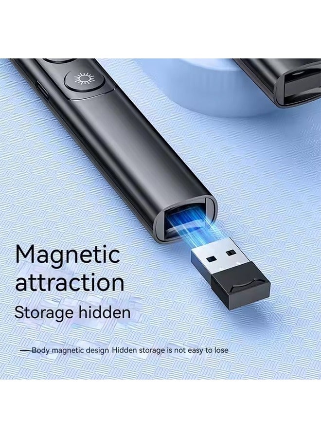 Wireless Presenter Remote with Digital Screen,USB Power Rechargeable Presentation Clicker for Keynote/PPT/Mac/PC/Laptop,Volume Control,Built-In Rechargeable Battery - Image 5