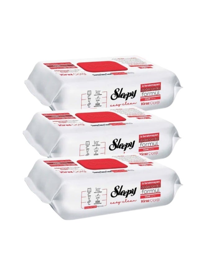 Sleepy Easy Clean Surface Cleaning Wipes - Cherry Blossom 3 Pack - 300 Wipes - Image 1