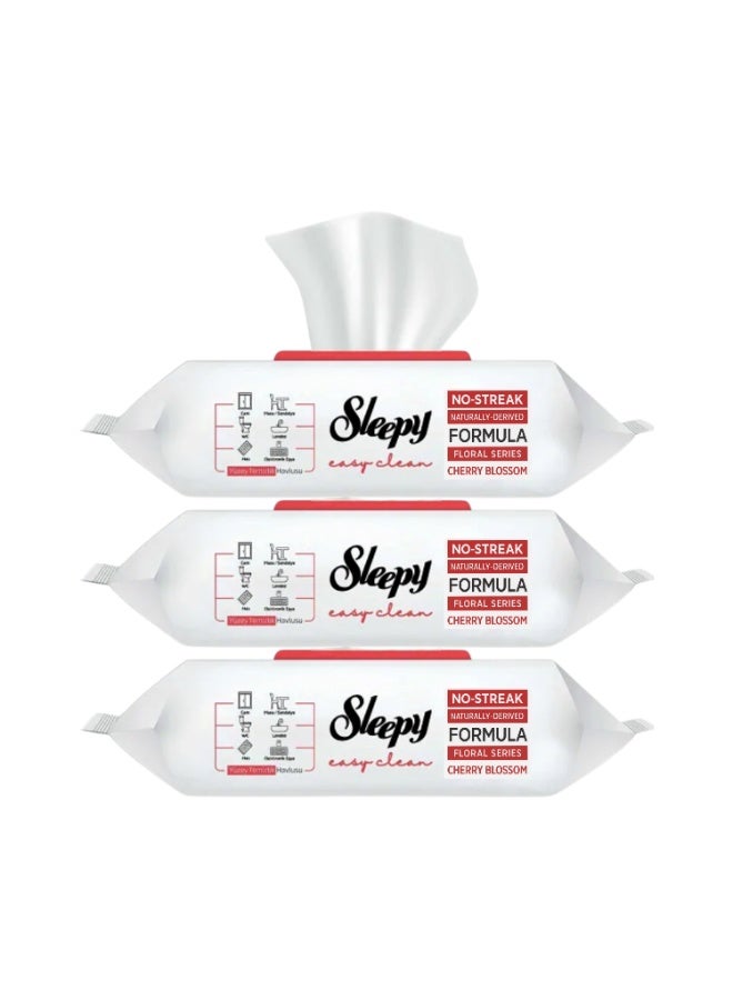 Sleepy Easy Clean Surface Cleaning Wipes - Cherry Blossom 3 Pack - 300 Wipes - Image 4