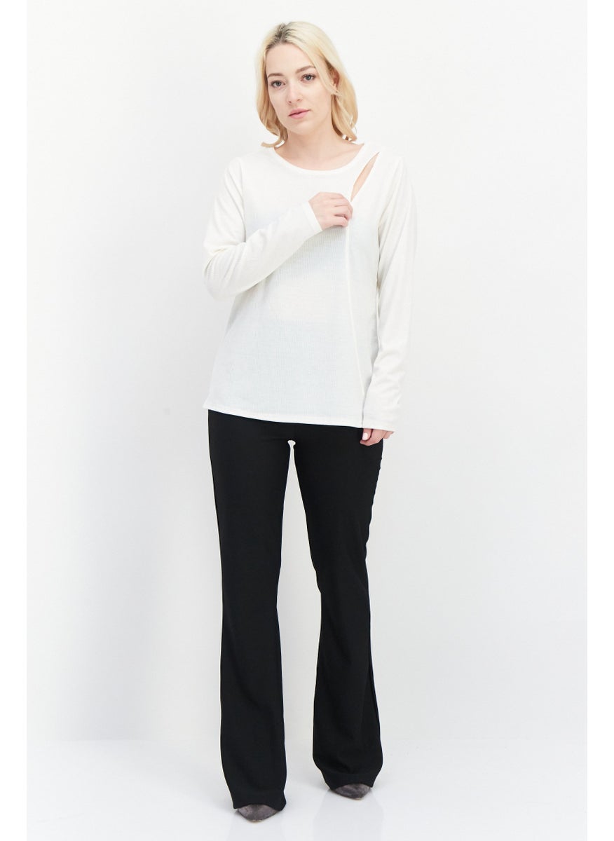 Women Round Neck Long Sleeve Textured Top, Off White - pzsku/ZADCB22AF149D84CF6A88Z/45/_/1724350809/95ff0527-b5f3-4445-9245-6d056f38a57f