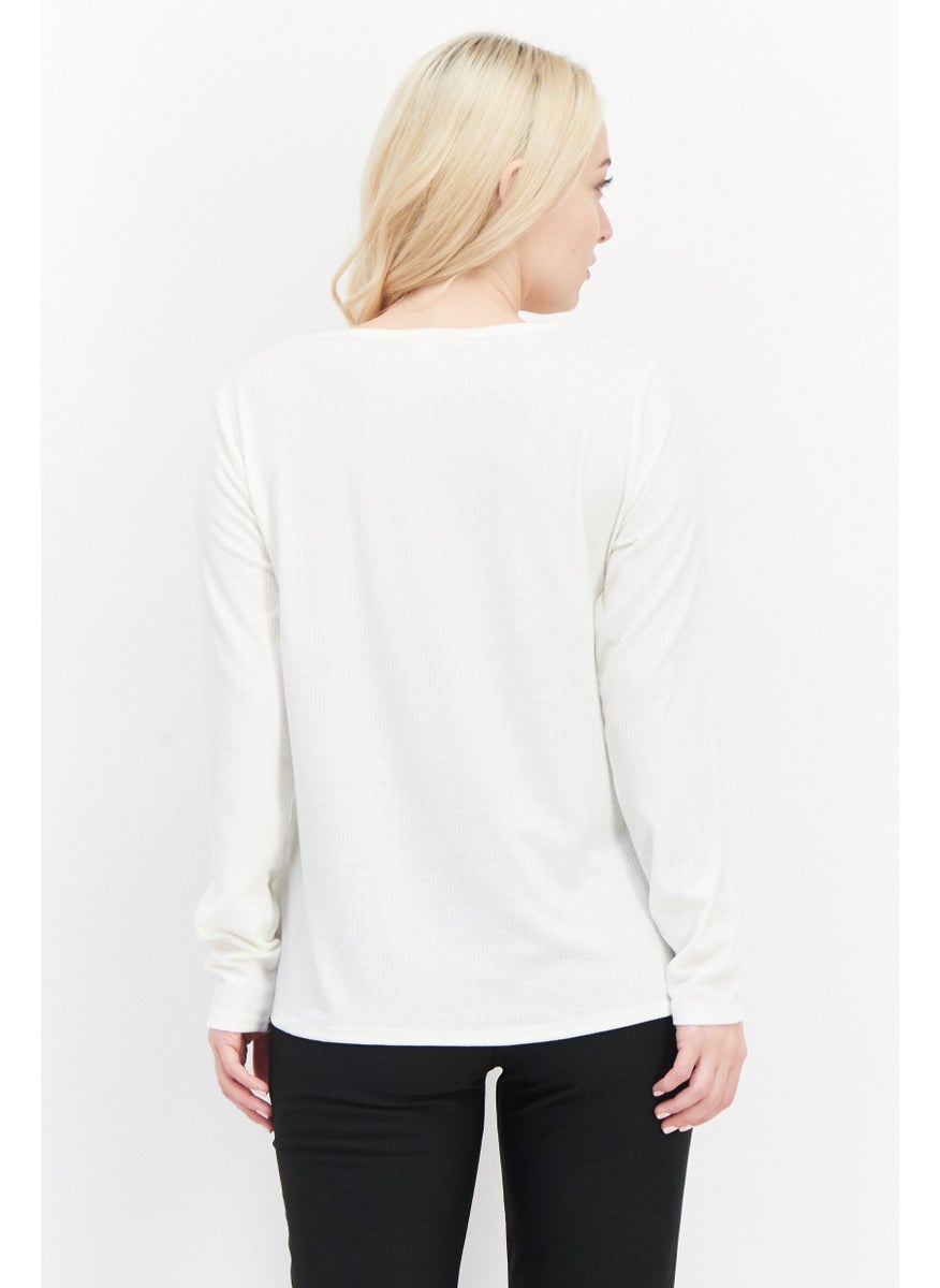 Women Round Neck Long Sleeve Textured Top, Off White - pzsku/ZADCB22AF149D84CF6A88Z/45/_/1724350885/5a8220da-88d4-44ee-9774-0fa3a5aacf12