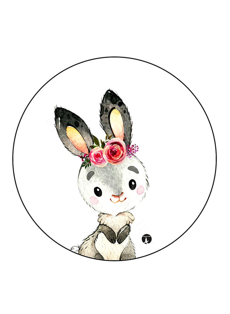 RKN Rabbit Printed Mouse Pad  Round  Multicolour
