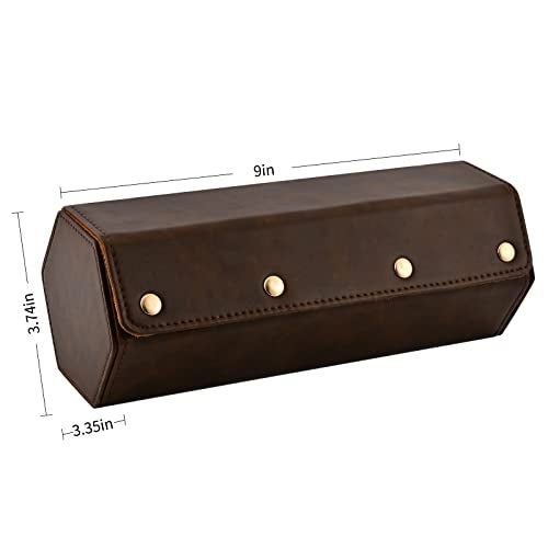 ROSELLE Luxury Leather Watch Roll Travel Case for Men and Women,Travel Watch Case Holds 3 Watches Storage & Display,Designed for steel watch bands &leather metal rubber and bracelets - Image 2