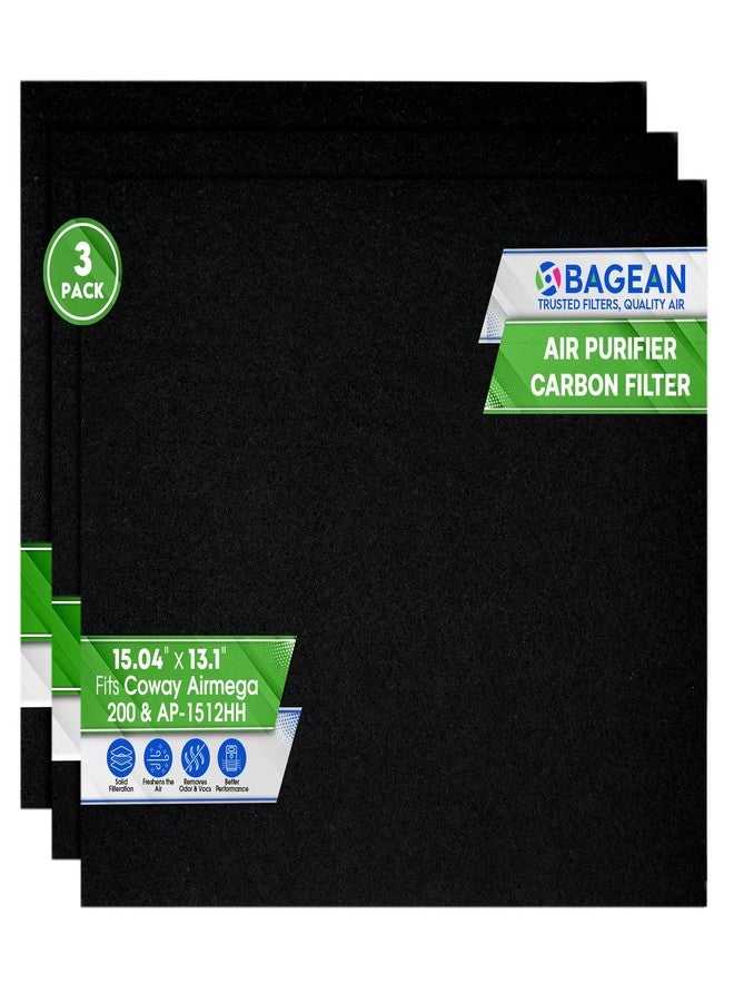 Bagean Activated Carbon Pre Filter Compatible with Coway Airmega AP-1512HH & Airmega 200M Air Purifier Filters - Fits Coway Filter Replacement - Removes Odor & Freshen the Air (3-Pack) - Image 1