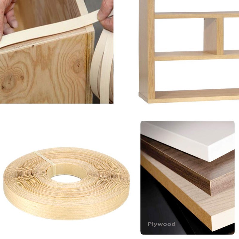 Skelang Maple 3/4" x 50' Roll Wood Veneer Edge Banding Preglued Iron-On with Hot Melt Adhesive Edgebanding Flexible Wood Tape - Image 5