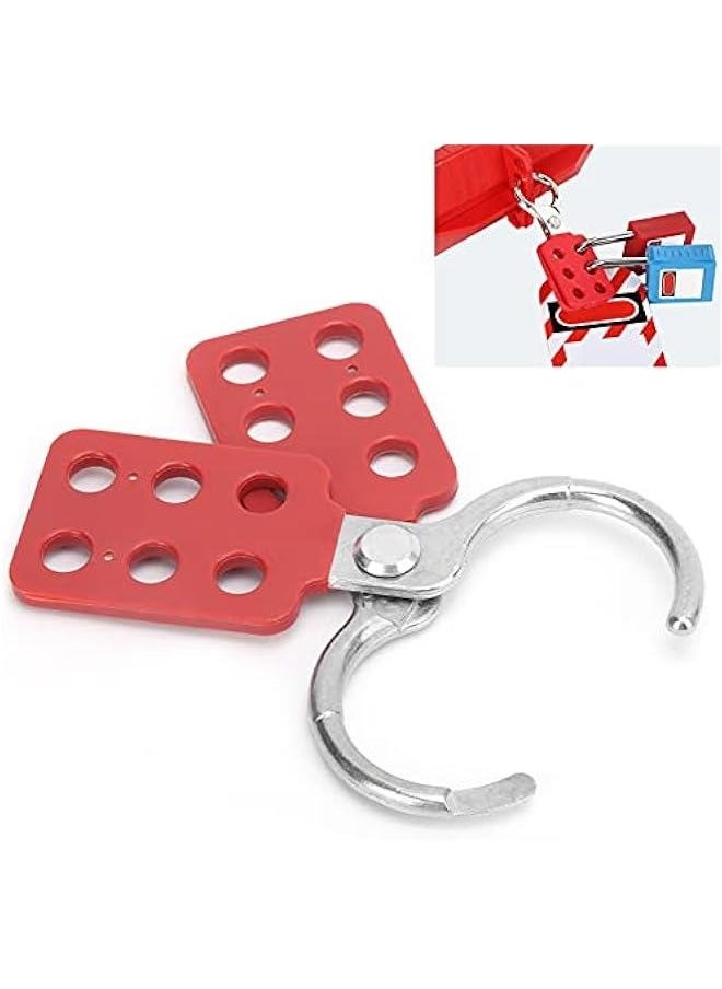 Generic - 1.5'' Jaw Steel Lockout Hasp, Lockout Tagout Hasp with Handle and Extended Jaw, Safety Insulation Padlock Hasp, Insulated Lock Hasp, with 6 Holes Interlock, 10Piece - Image 1