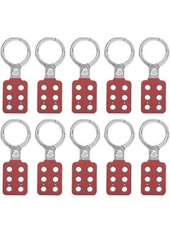 1.5'' Jaw Steel Lockout Hasp, Lockout Tagout Hasp with Handle and Extended Jaw, Safety Insulation Padlock Hasp, Insulated Lock Hasp, with 6 Holes Interlock, 10Piece