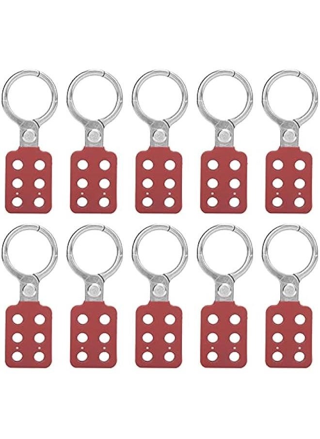 Generic - 1.5'' Jaw Steel Lockout Hasp, Lockout Tagout Hasp with Handle and Extended Jaw, Safety Insulation Padlock Hasp, Insulated Lock Hasp, with 6 Holes Interlock, 10Piece - Image 1