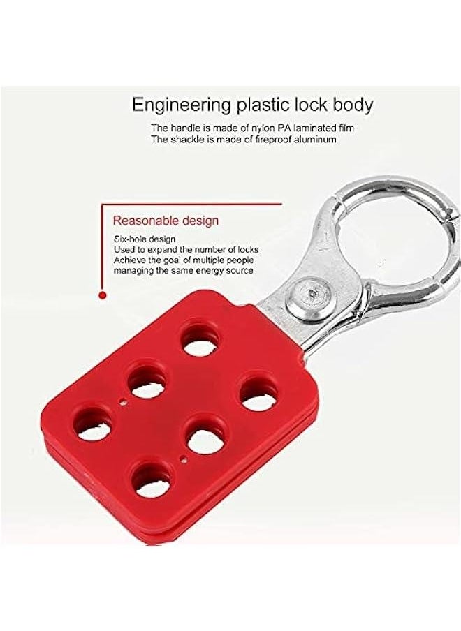Generic - 1.5'' Jaw Steel Lockout Hasp, Lockout Tagout Hasp with Handle and Extended Jaw, Safety Insulation Padlock Hasp, Insulated Lock Hasp, with 6 Holes Interlock, 10Piece - Image 1