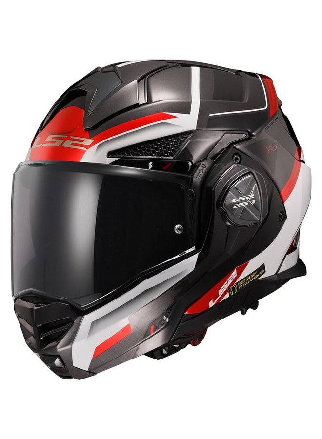 LS2 ADVANT X Modular Motorcycle Helmet Black Red White Size XXL | Flip-Up 180° Modular Helmet - Image 2
