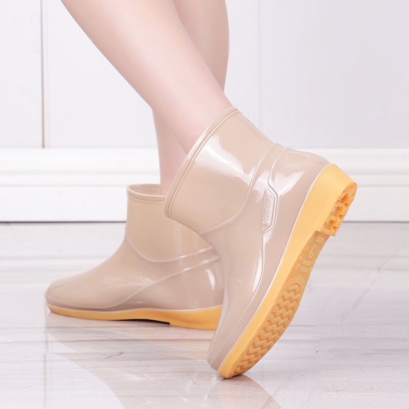 Short-Tube Labor Protection Black Men'S Rain Boots Women'S Rain Boots Non-Slip Kitchen Cleaning Tendon Bottom Water Shoes Slip-On Rubber Shoes Men'S Water Shoes - Image 5