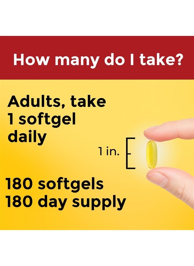 Nature Made - Flaxseed Oil 1000 mg, Fish Free Omega 3 Supplement, Dietary Supplement for Heart Health Support, 180 Softgels, 180 Day Supply - Image 1