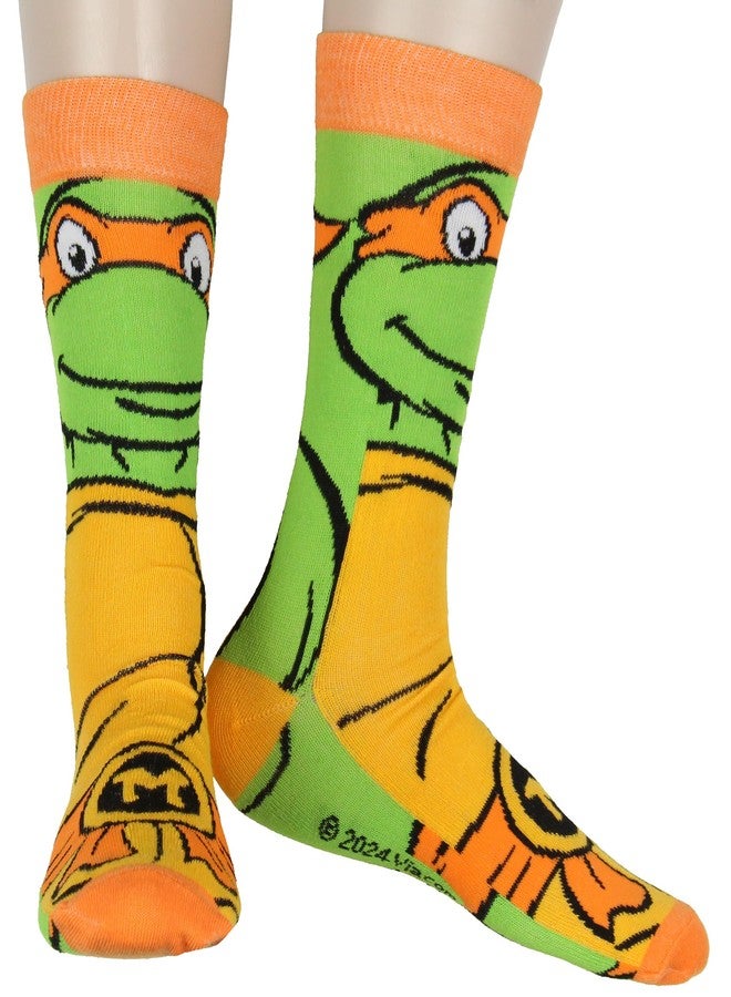 Hyp TMNT Socks Teenage Mutant Ninja Turtle 4Pk Michelangelo Donatello Raphael Leonardo Crew Mens Socks Shoe Size 6-12 - Image 2