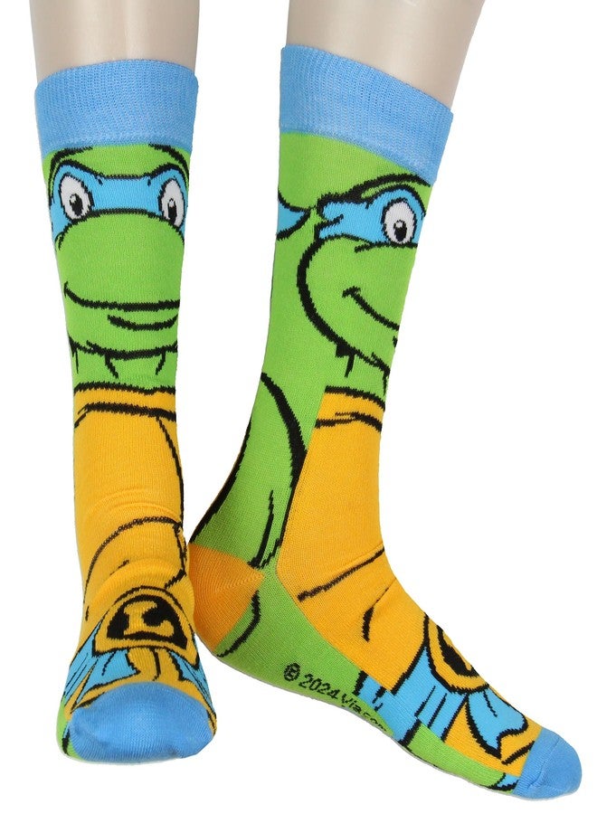 Hyp TMNT Socks Teenage Mutant Ninja Turtle 4Pk Michelangelo Donatello Raphael Leonardo Crew Mens Socks Shoe Size 6-12 - Image 4