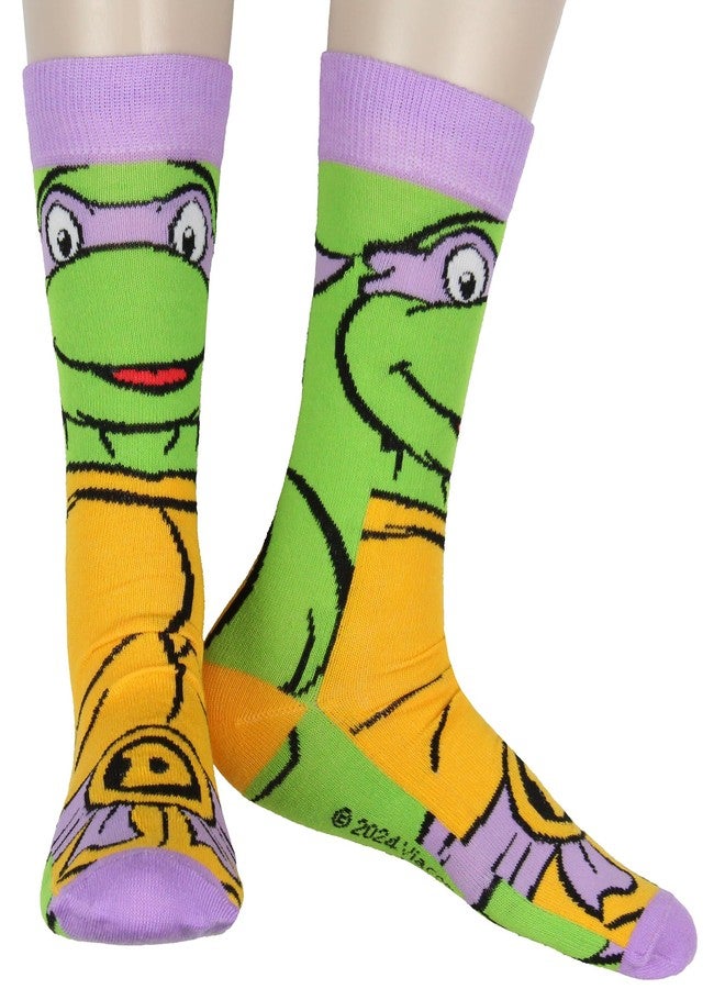 Hyp TMNT Socks Teenage Mutant Ninja Turtle 4Pk Michelangelo Donatello Raphael Leonardo Crew Mens Socks Shoe Size 6-12 - Image 3