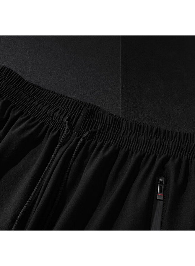 Tucano Men'S Short Sleeve T-Shirt Sports Suit Ice Silk Solid Color Fashion T-Shirt Shorts Men'S Two-Piece Set Black 5Xl - Image 1