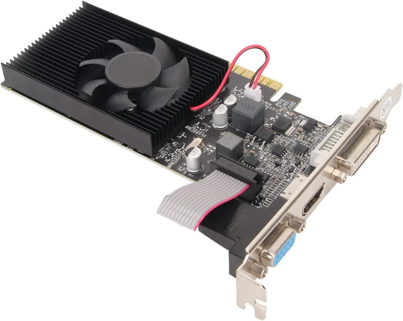 GOWENIC 210 Graphics Card, 1GB DDR3 64 Bit PCI Express 2.0 x 16 Video Graphics Card with DVI VGA Port, Support DirectX10.1, Computer Graphics Card with Cooling Fan - Image 1