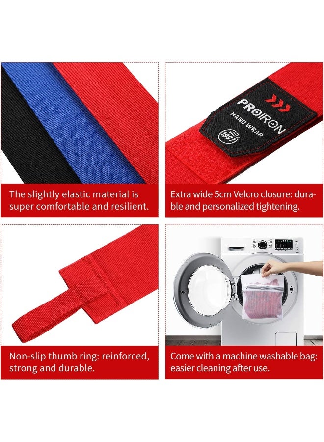PROIRON Boxing Hand Wraps, Boxing Bandages Inner Gloves with Extra Wide Closure, Fist Wrist Protector for Men Women Kids, Great for MMA Boxing Training Gym Fitness 4.5M 2.5M (Pair) - Image 2