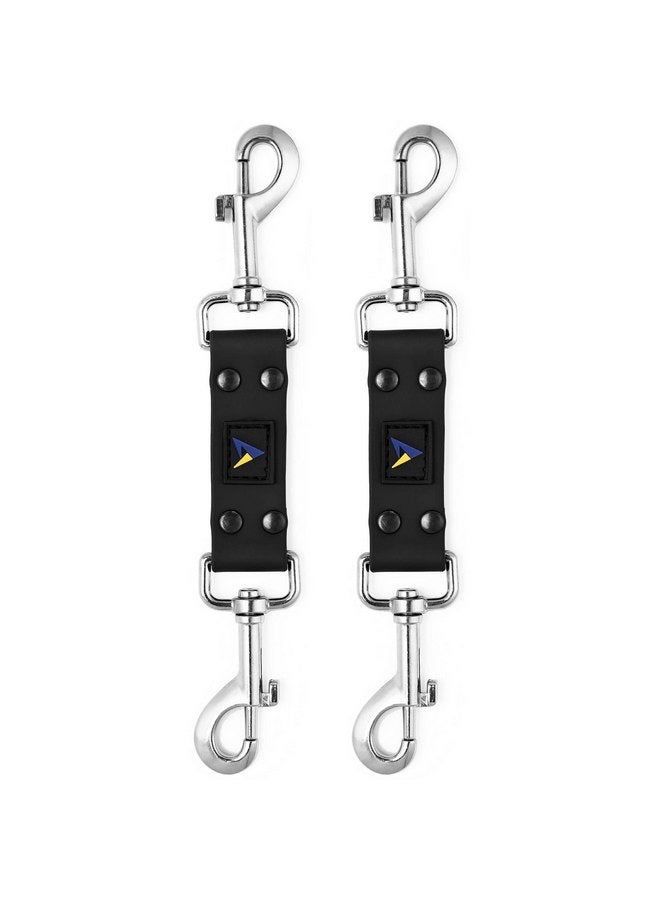 DEYACE Dog Collar Safety Clip, 2 Pack Waterproof Heavy Backup for Prong Collar, Dog Harness Collar Leash Connector (8-Inches, Black) - Image 1