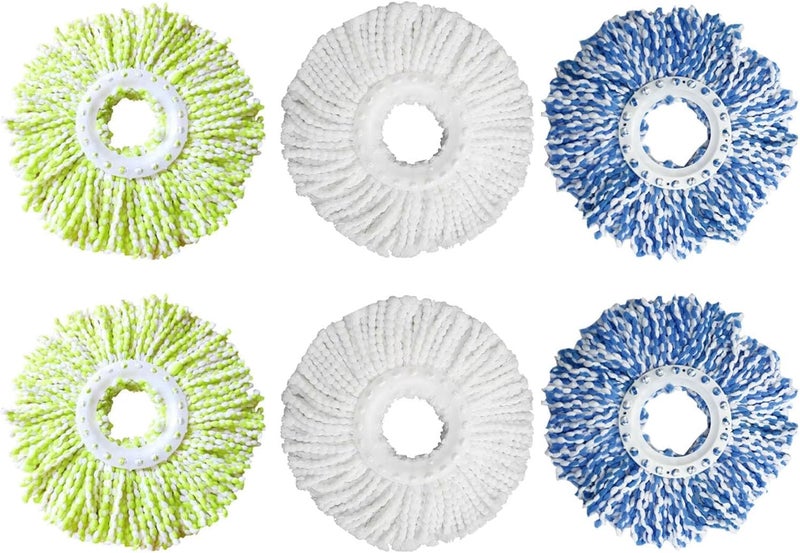 Rinakou 6 Pack Spin Mop Refill Pads Compatible with SIMPLI-Magic 79349 79117 979193 79229 Spin Mop Cleaning System, Part No.79161 - Image 1