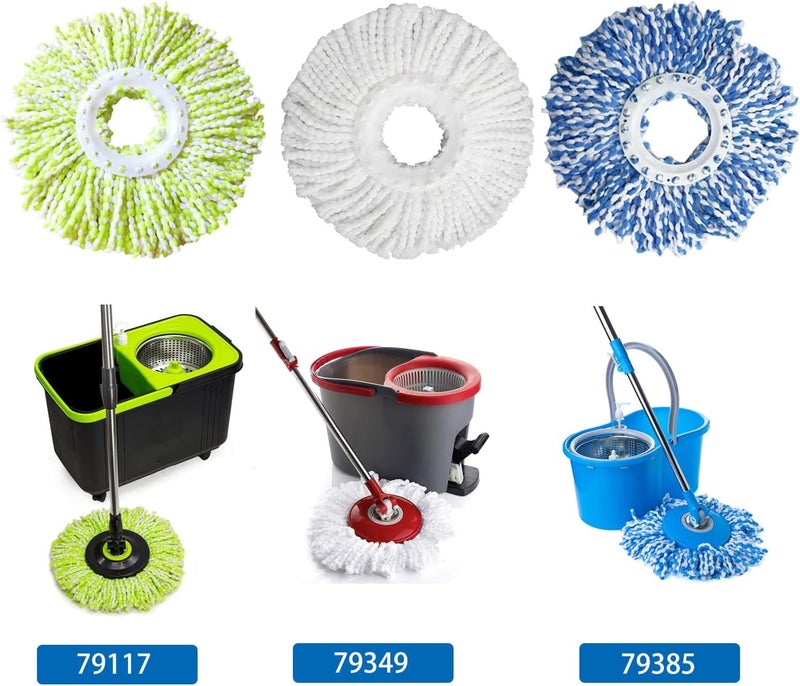 Rinakou 6 Pack Spin Mop Refill Pads Compatible with SIMPLI-Magic 79349 79117 979193 79229 Spin Mop Cleaning System, Part No.79161 - Image 2