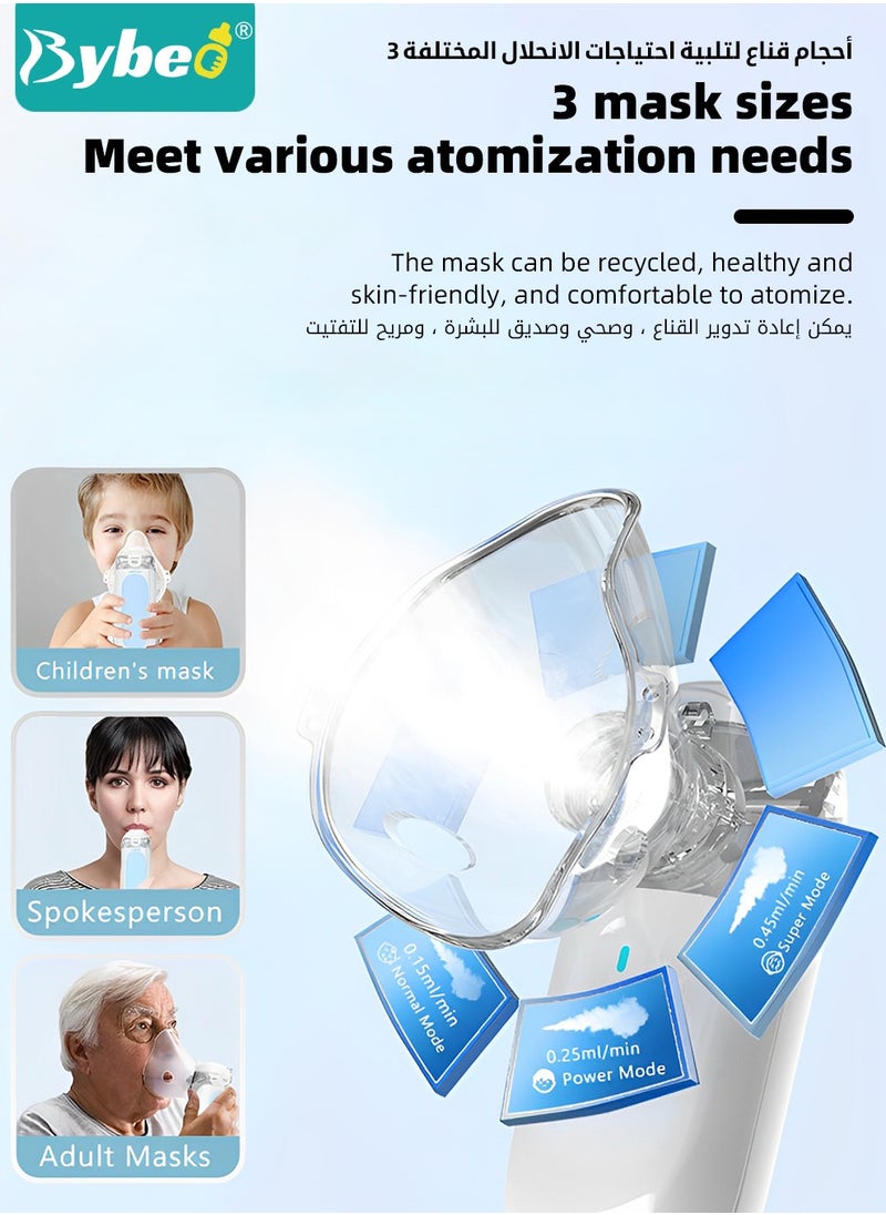 Bybeo - Household Nebulizer,Handheld Atomizer,Mini Vaporizers with 3 Modes,Portable Steam Inhaler,for Adults and Children - Image 1