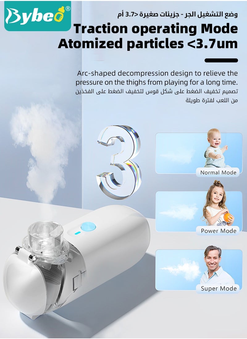 Bybeo - Household Nebulizer,Handheld Atomizer,Mini Vaporizers with 3 Modes,Portable Steam Inhaler,for Adults and Children - Image 1