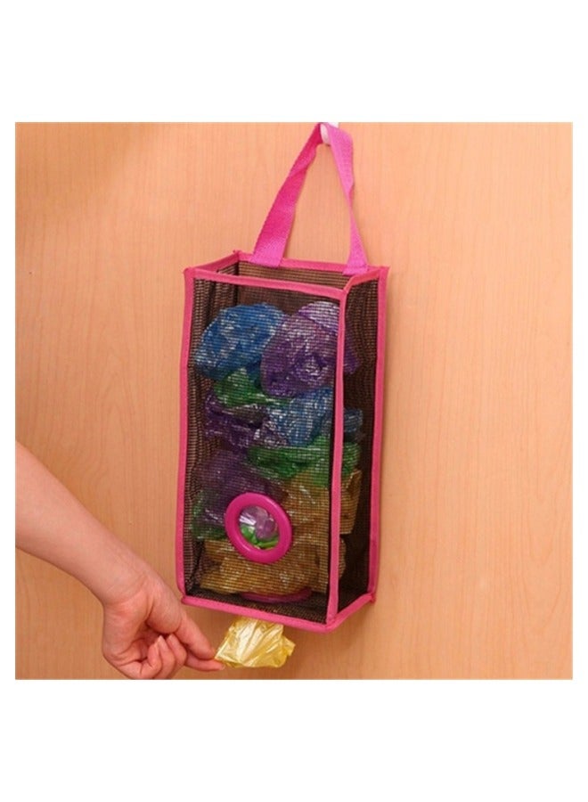 Kitchen Wall Hanging Mesh Garbage Bag Storage Organizer - Image 1