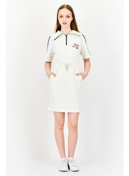 adidas Originals Women Sportswear Fit Short Sleeve Outdoor Dress, Off White  - Image 2