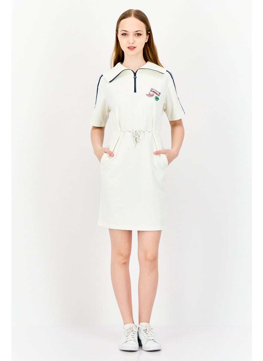 adidas Originals - Women Sportswear Fit Short Sleeve Outdoor Dress, Off White - Image 1