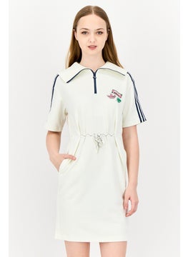 adidas Originals Women Sportswear Fit Short Sleeve Outdoor Dress, Off White  - Image 1