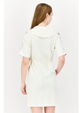 adidas Originals Women Sportswear Fit Short Sleeve Outdoor Dress, Off White  - Image 4