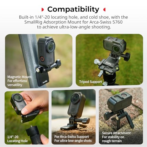 SmallRig Vertical to Horizontal Action Camera Case Kit for DJI Osmo Nano, with 1/4"-20 Locating Hole, Silicone Gasket, Cold Shoe, Quick Release Design, Ultra-Low-Angle Shooting - Image 4