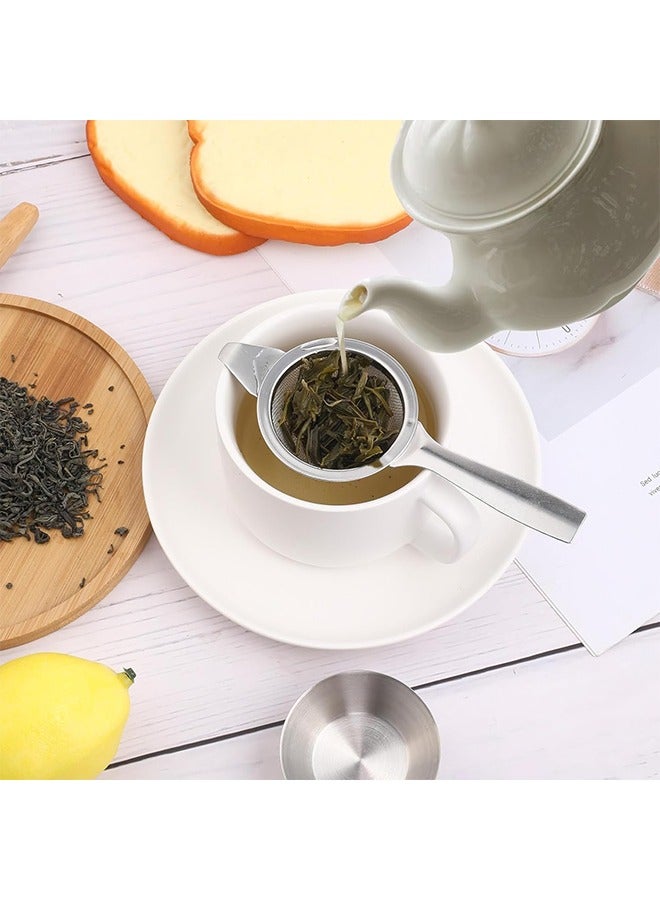 meayul Stainless Steel Tea Filter with Drip Bowl, Fine Mesh Tea Strainer for Loose Leaf Tea, Coffee, and Dry Ingredients, Non-Slip Handle, Easy to Clean, Rust-Resistant Kitchen Tool  - Image 3