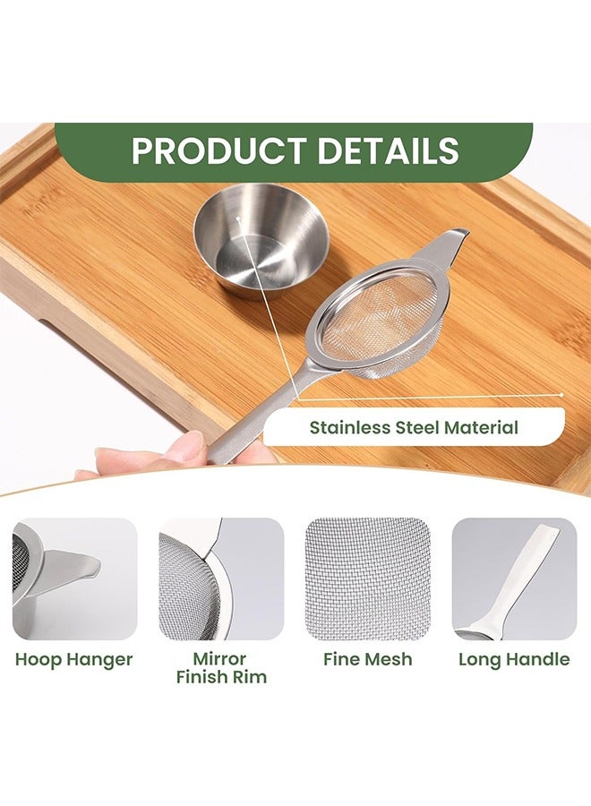 meayul Stainless Steel Tea Filter with Drip Bowl, Fine Mesh Tea Strainer for Loose Leaf Tea, Coffee, and Dry Ingredients, Non-Slip Handle, Easy to Clean, Rust-Resistant Kitchen Tool  - Image 4