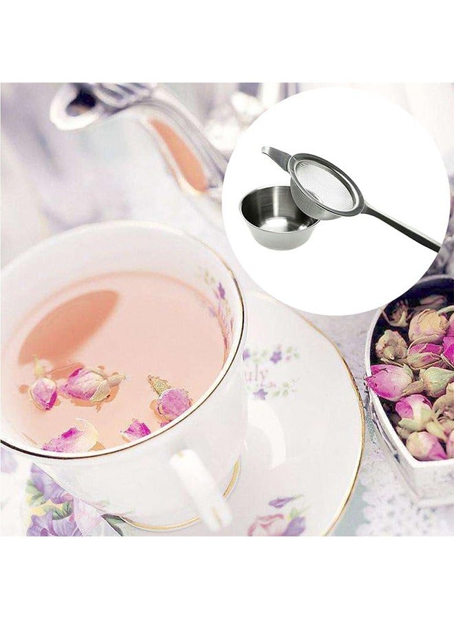 meayul Stainless Steel Tea Filter with Drip Bowl, Fine Mesh Tea Strainer for Loose Leaf Tea, Coffee, and Dry Ingredients, Non-Slip Handle, Easy to Clean, Rust-Resistant Kitchen Tool  - Image 5