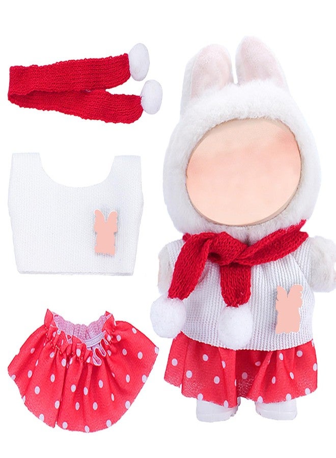 SHUOXUKE Christmas 17cm Doll Clothes Set(No Doll),3-Piece Christmas Outfit for 17cm Doll, 6.7 inch Christmas Clothes with Fashion Santa Hat +Sweaters+Pants Red176 - Image 1