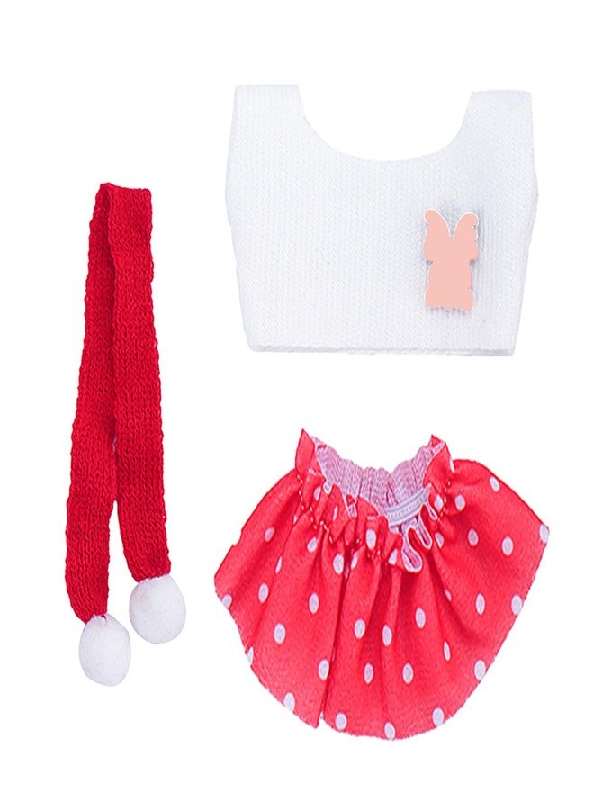 SHUOXUKE Christmas 17cm Doll Clothes Set(No Doll),3-Piece Christmas Outfit for 17cm Doll, 6.7 inch Christmas Clothes with Fashion Santa Hat +Sweaters+Pants Red176 - Image 2