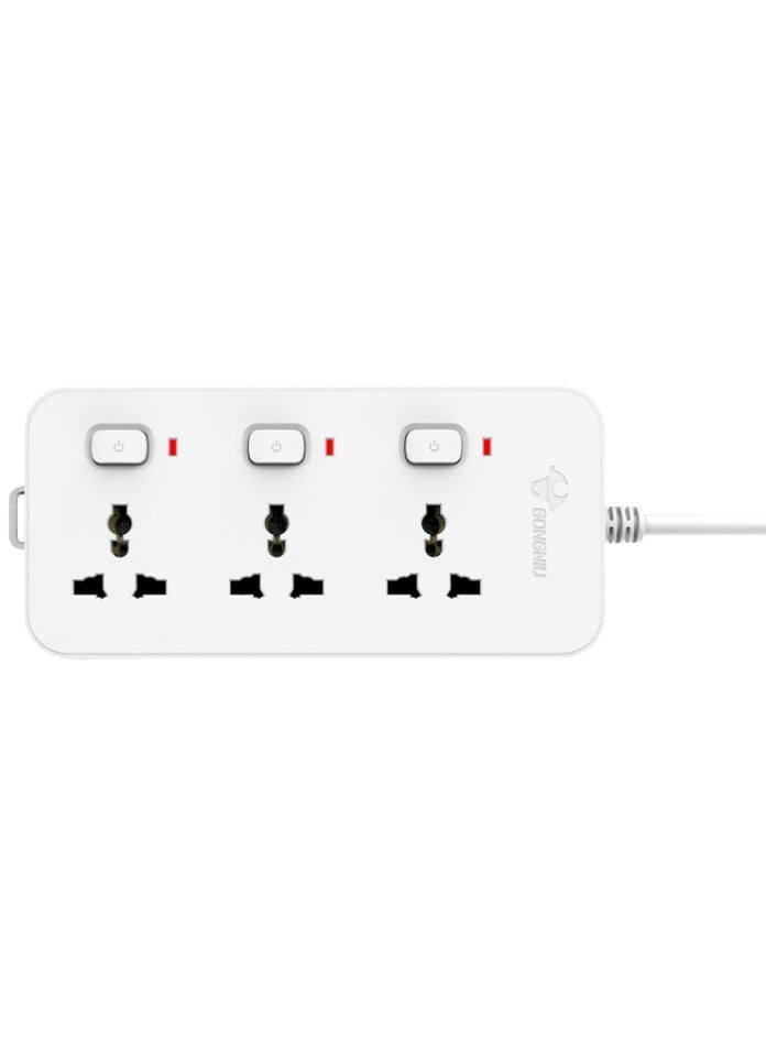 BULL 3m Extension Power Strip | 3 Outlets with Individual Switches | 13A Heavy-Duty Cord | Multi-Socket Extension Board | Overload Protection & Child Safety Shutter | For Family & Suitable for Office | UAE Version - Image 2