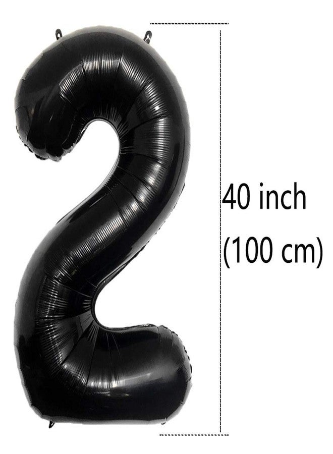 Jurxy Large Foil Mylar Balloons 40 Inch Black Number Balloons Giant Jumbo Birthday Balloons for Birthday Party Decorations -Black 22 - Image 3