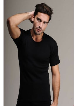 4000 Short Sleeve Wool Thermal Undershirt-Black