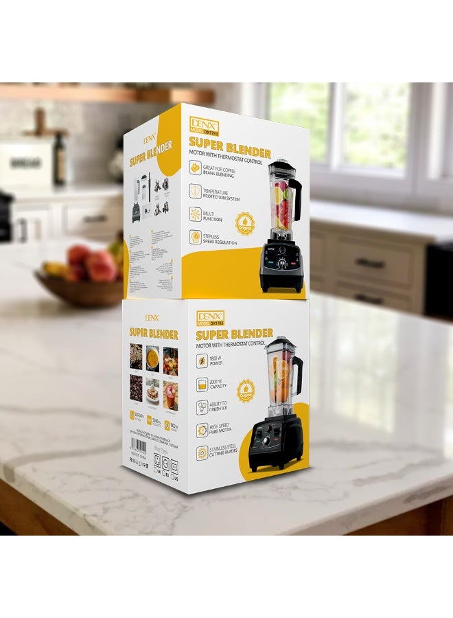 Denx Dinex Professional Ultra Daily Blender - 1800W Motor Blends Smoothly - 2L Glass Jar for Juicer, Ice Crusher, and Electric Grinder | DX1783 | 1800W - Image 5